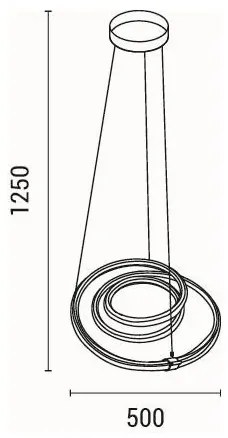 LED Csillár zsinóron LED/38W/230V 3000K 50x50 cm