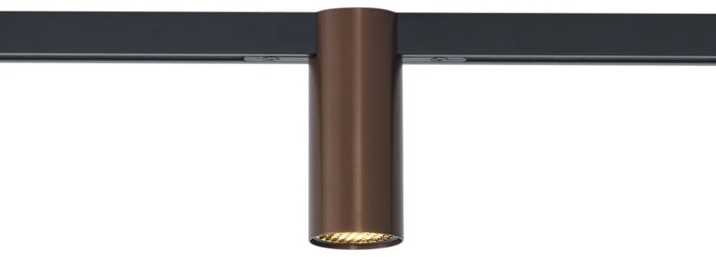 Modern spotlámpa sötét bronz színben 1 fázisú sínrendszerhez GU10 35mm - Slimline Nubee Honey
