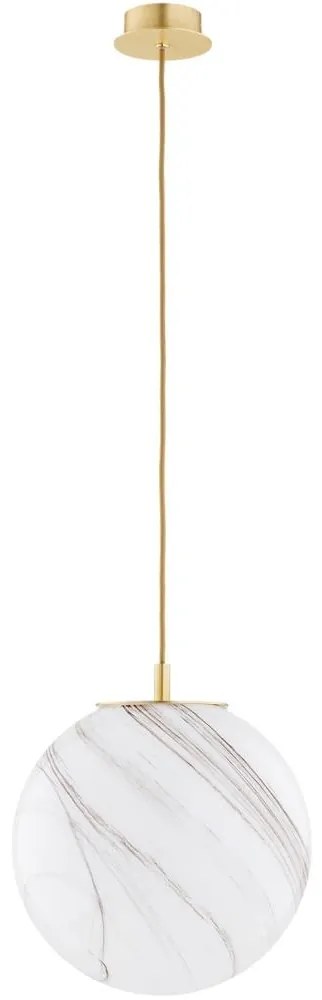 Argon 8448 - Csillár zsinóron ALMIROS 1xE27/15W/230V átm. 30 cm alabástrom arany