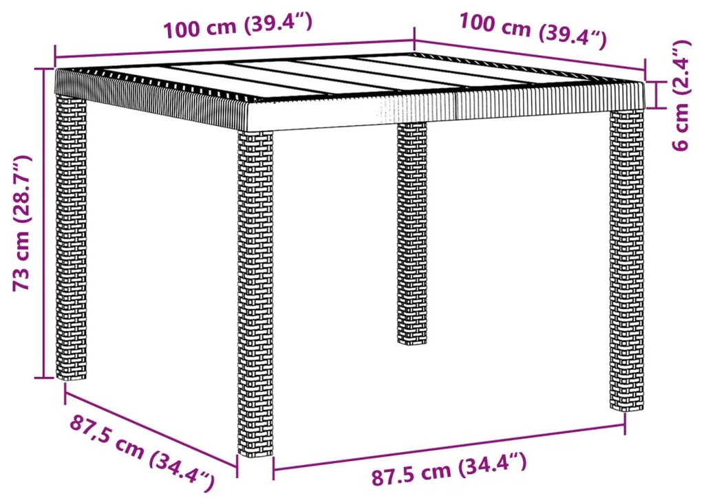 5 Részes Kerti Étkező Szett Párnákkal Fehér Poly Rattan