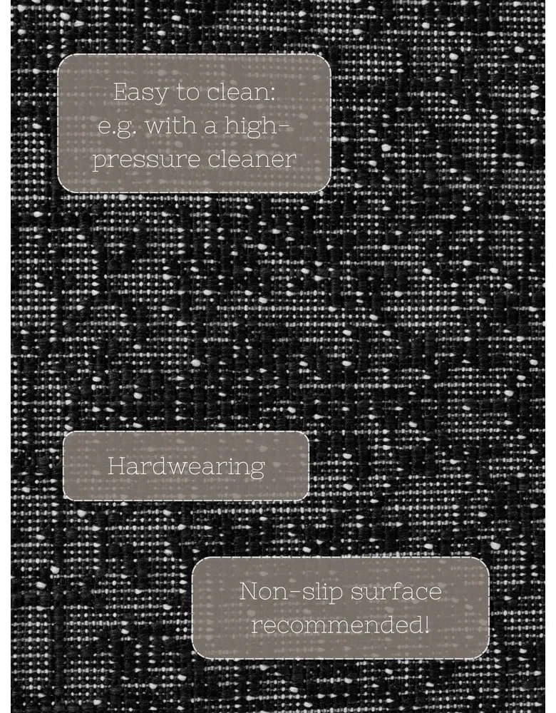 Fekete-fehér kültéri-beltéri futószőnyeg 80x250 cm Duet Kona – NORTHRUGS