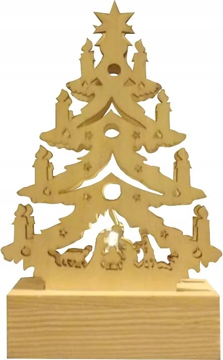 Karácsonyfa LED-es fa gyertyatartó