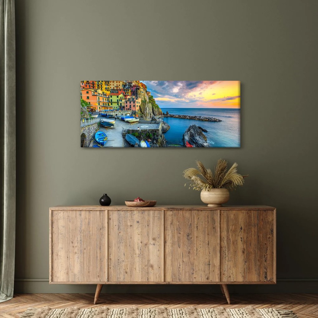 Kép - Mediterrán falu (120x50 cm)