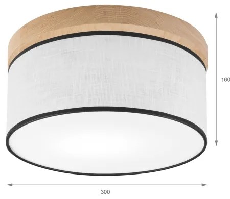 Brilagi - LED Mennyezeti lámpa BELLADONNA 1xE27/15W/230V átm. 30 cm fehér/tölgy