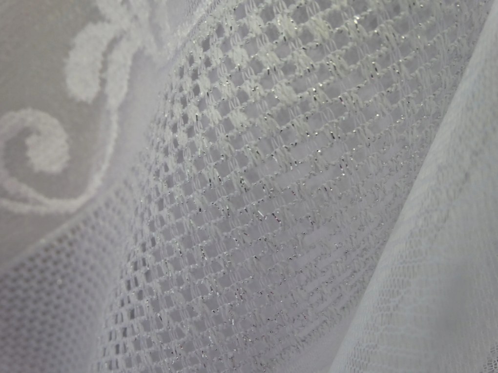 Mg Függöny 34951 Fehér Ezüst 350x160cm készre varrva M