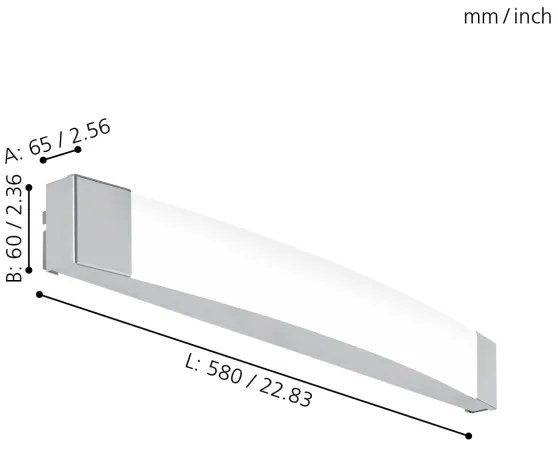 Eglo 97719 - LED Fürdőszobai tükörmegvilágító SIDERNO LED/16W/230V IP44