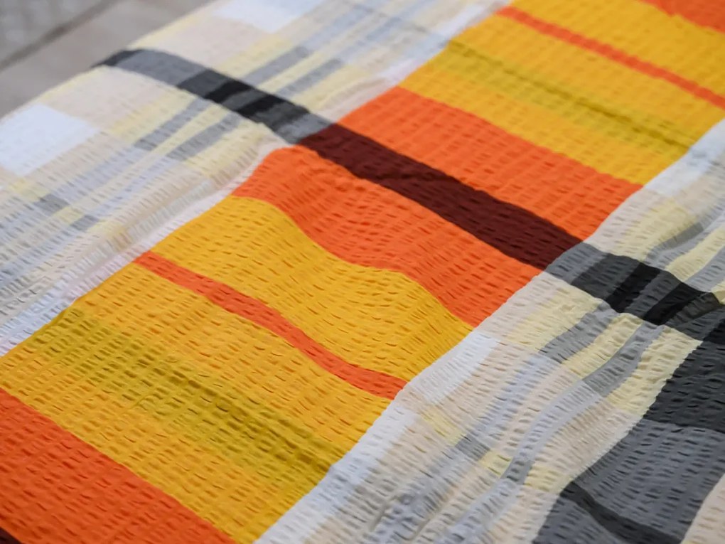 Renforcé pamutból készült krepp ágynemű ORANGE KUBE színes Ágyneműhuzat mérete: 70 x 90 cm | 140 x 200 cm