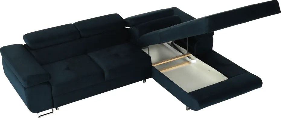 Sarokülőgarnitúra, kék, jobbos kivitel, AMARETA