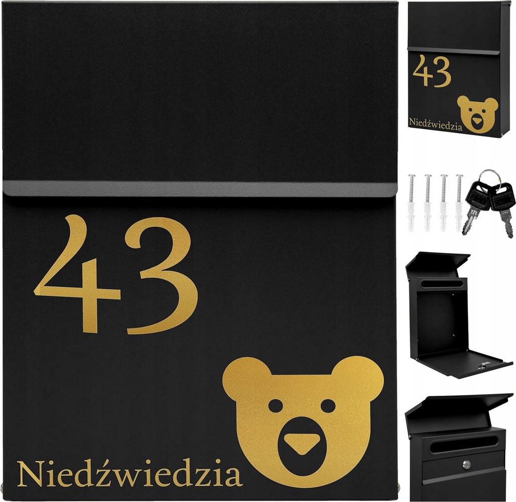 Fekete Slim Postaláda Felirat Minta