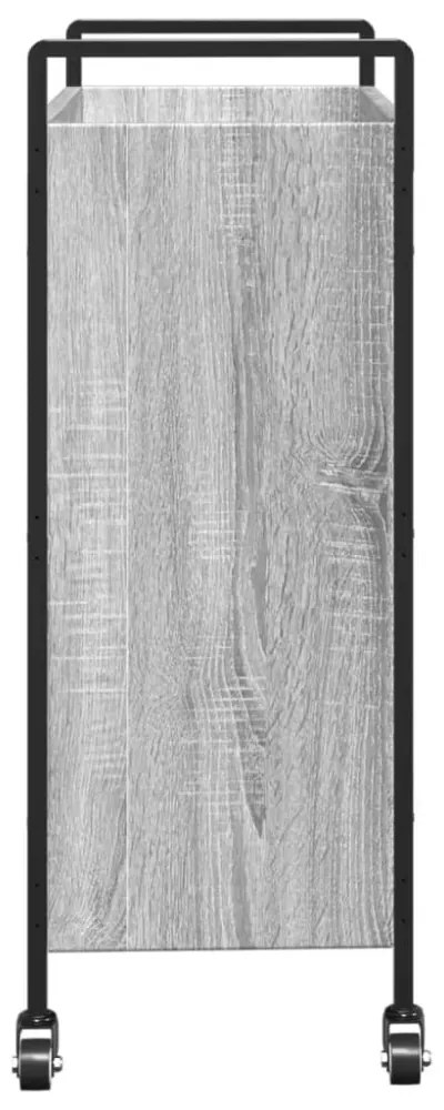szürke sonoma színű szerelt fa zsúrkocsi 70 x 30 x 82 cm