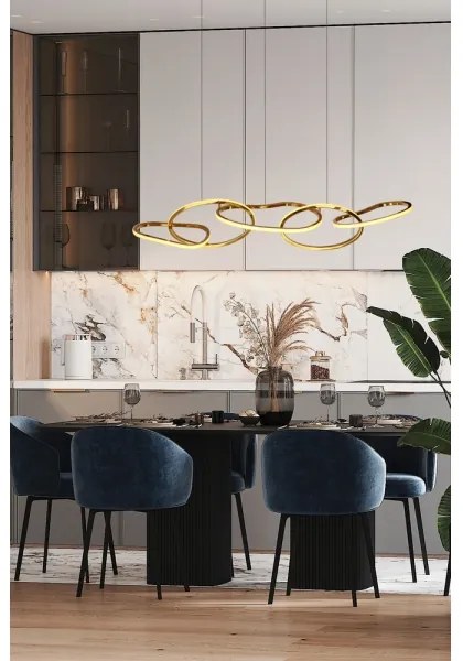 LED zsinóros csillár ANNELI LED/45W/230V 125 cm arany