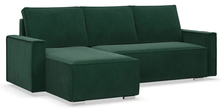 Lucca sarokkanapé, kordbársony, univerzális oldal, zöld