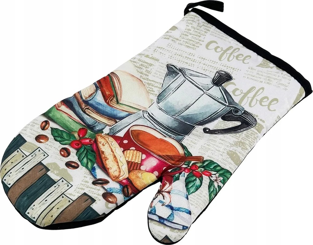 Konyhai kesztyű 18x27-es, mágnessel 2 db, fekete, kávés