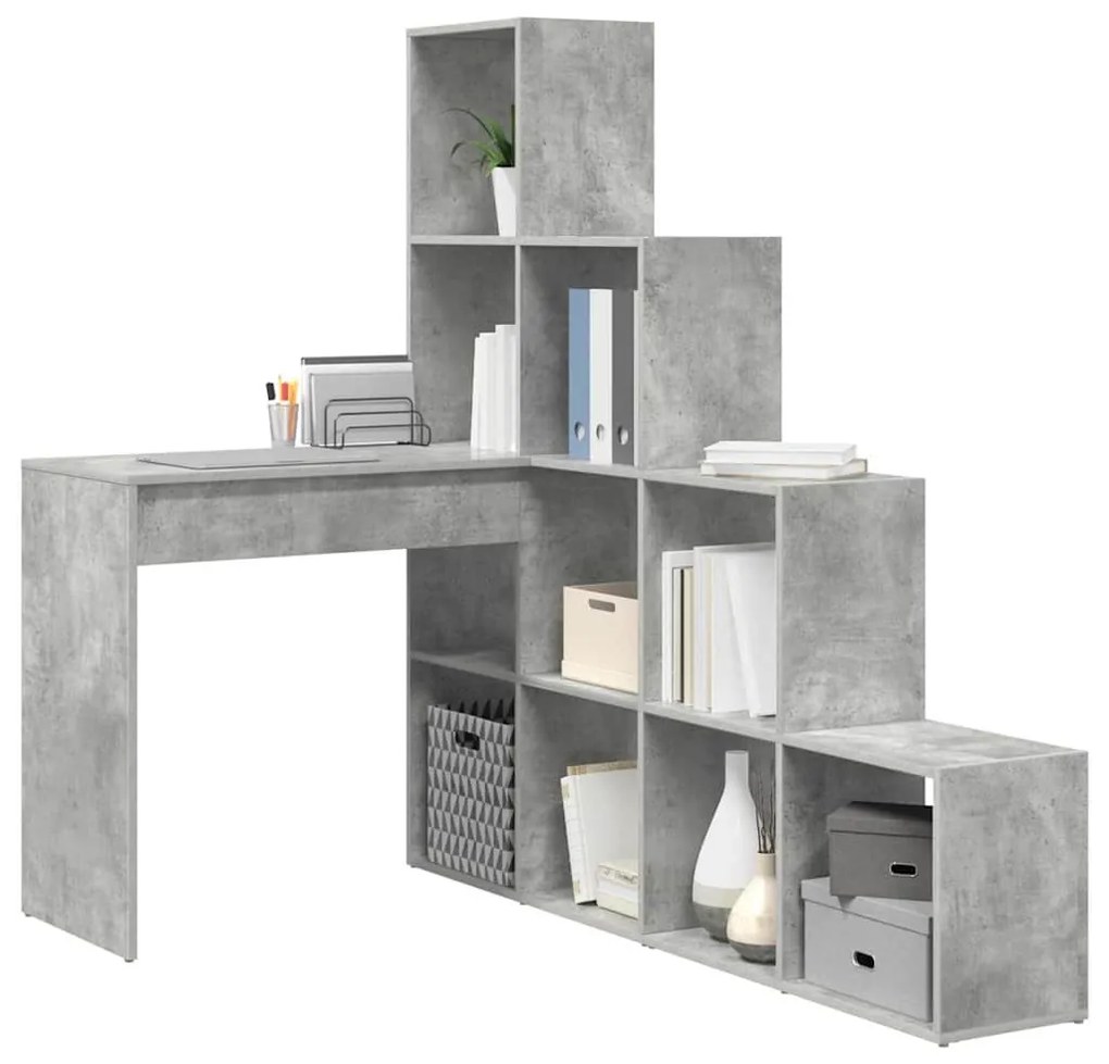 Sarokíróasztal Beton szürke 101,5 x 149,5 x 149,5 cm Faanyag