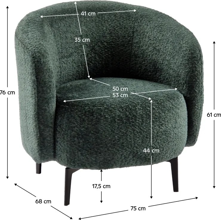 Fotel, zöld/fekete, PRESO