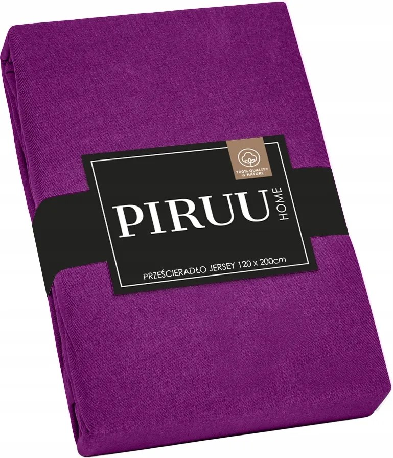 Gumis Jersey Lepedő 120x200 cm Pamut Szilva Színű Minőség