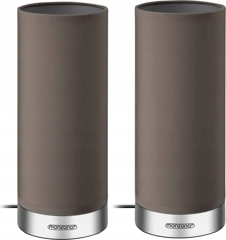 2 x Asztali Lámpa Érintőképernyős Barna