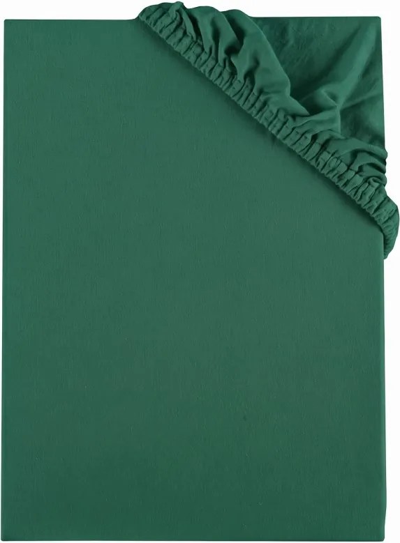 EMI sötétzöld 100% pamutjersey gumis lepedő, Gyerek lepedő 70x140