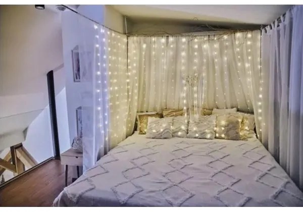 LED kültéri karácsonyi fényfüzér 300xLED/8 funkció 5,9 m IP44 meleg fehér