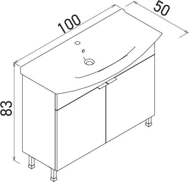 Purus mosdószekrény, 100 cm – TR785PNC1267
