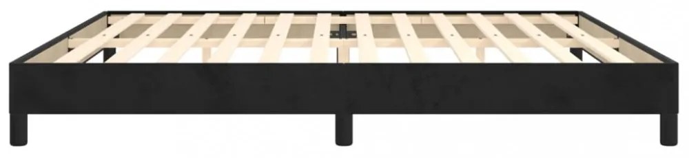 fekete bársony ágykeret matrac nélkül 200 x 200 cm