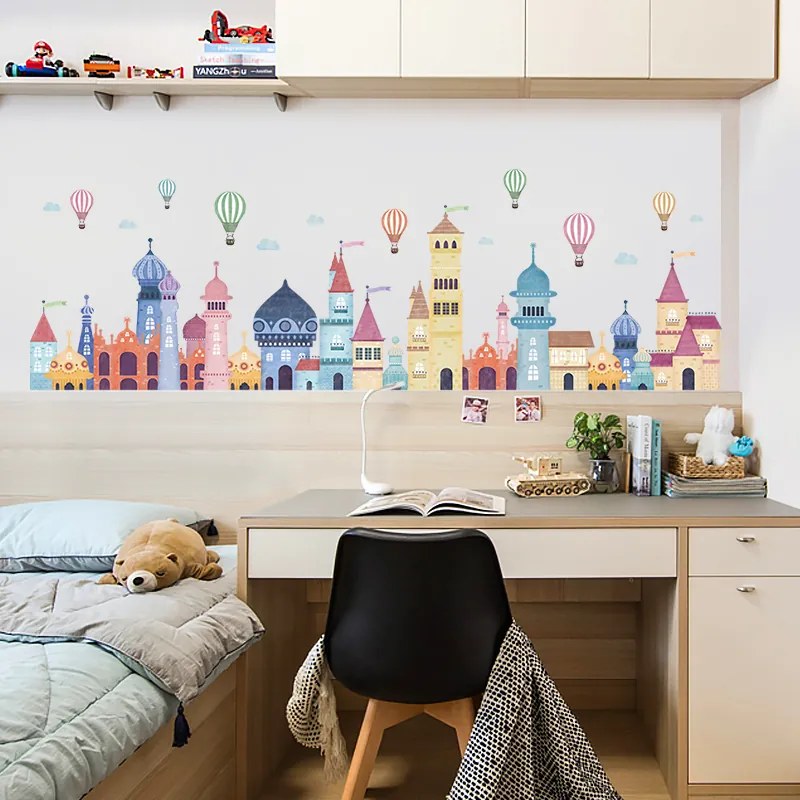 Falmatrica "Hőlégballonok a város felett" 50x160 cm