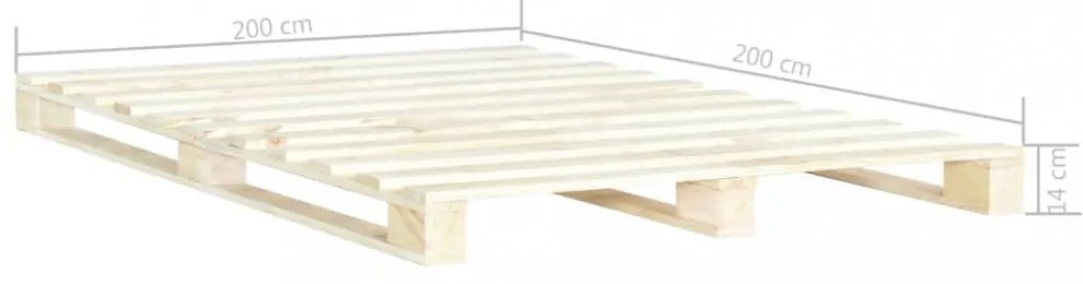 tömör fenyőfa raklap ágykeret 200 x 200 cm