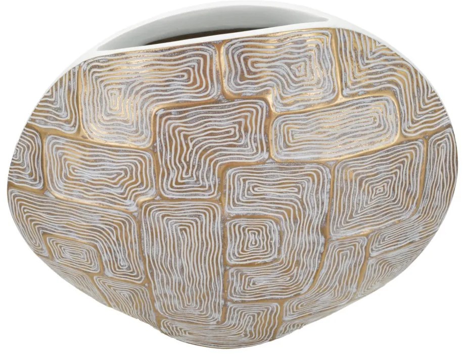 Asztali kerek lapos váza modern mintával 48x13x44,5cm