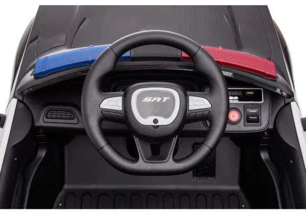 Elektromos Dodge Challenger rendőrautó 50W/4500 mAh fekete-fehér