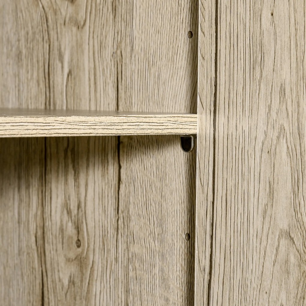 HOMCOM Konyhai Buffet Konyhaszekrény Több tárolóval 2 Ajtóval 3 Fiókkal 3 Polccal + Nagy Pult 90L x 39W x 169H cm Kéttonos Világos Tölgy-Szürke | Aoso