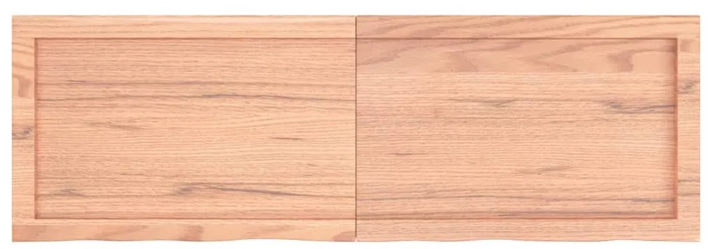 világosbarna kezelt tömör tölgyfa fali polc 120 x 40 x (2-6) cm