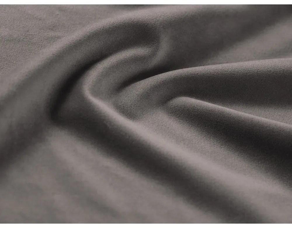 Világosszürke bársony kinyitható tárolóhelyes sarokkanapé Kyoto – Cosmopolitan Design