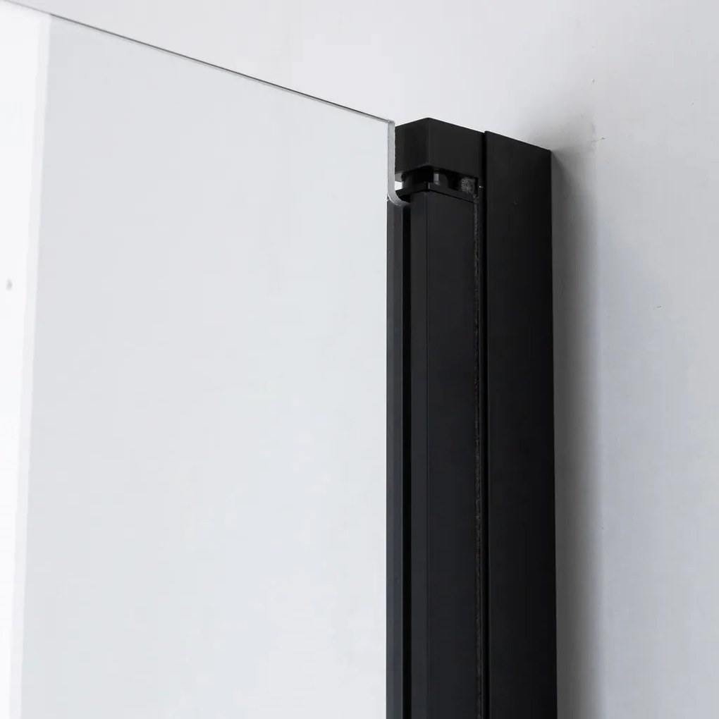 Stuxi Bari Black 80x90 aszimmetrikus nyílóajtós zuhanykabin 6 mm vízlepergető biztonsági üveggel, matt fekete