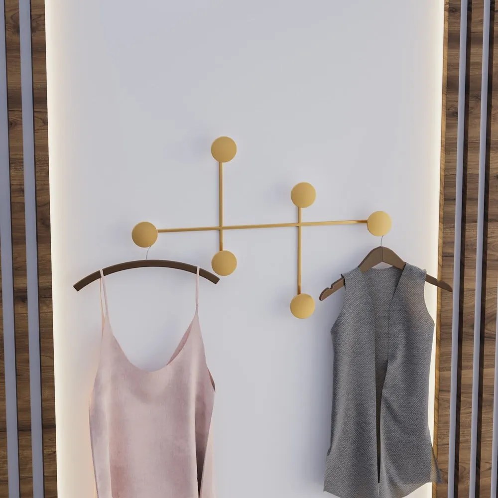 Aranyszínű fém fali fogas Dama-A – Kalune Design
