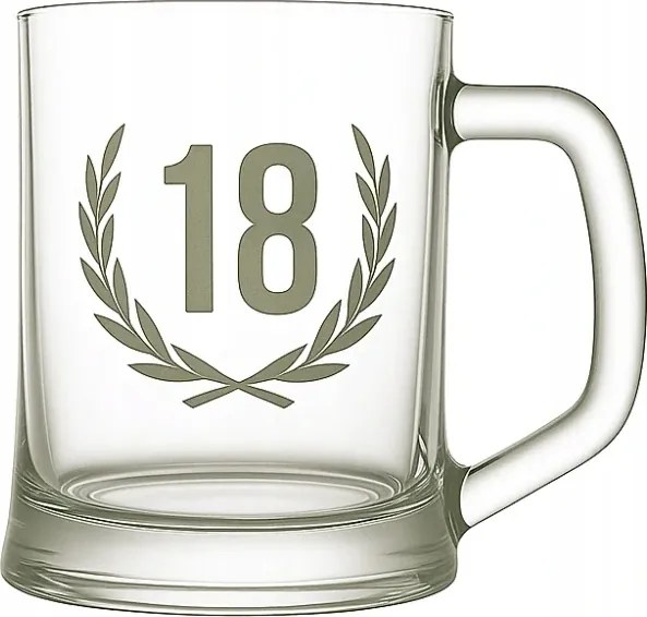 Söröspohár, söröskorsó, korsó évforduló 18 éves homokfúvással