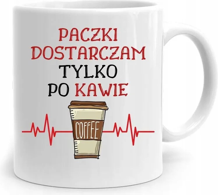 Ajándék Bögre Futárnak Kávé Után Szállítom, fényképes nyomattal