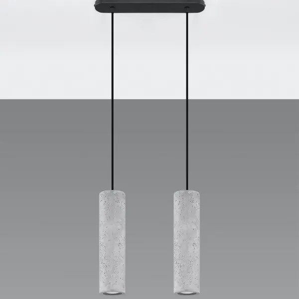 Sollux SL.0654 - LUVO 2xGU10/40W/230V beton/fekete függeszték