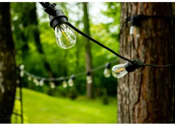 Kültéri dekoratív fénylánc MIMOSA 20xE27/1,3W/230V IP44 10m