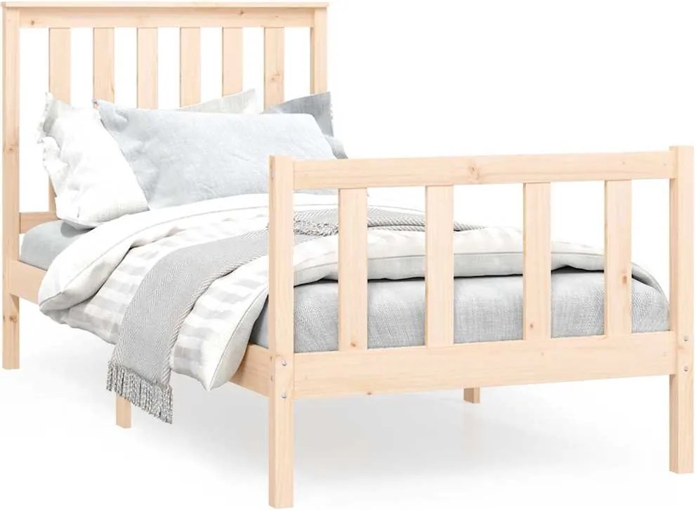 vidaXL tömör fenyőfa ágy matrac nélkül 100 x 200 cm