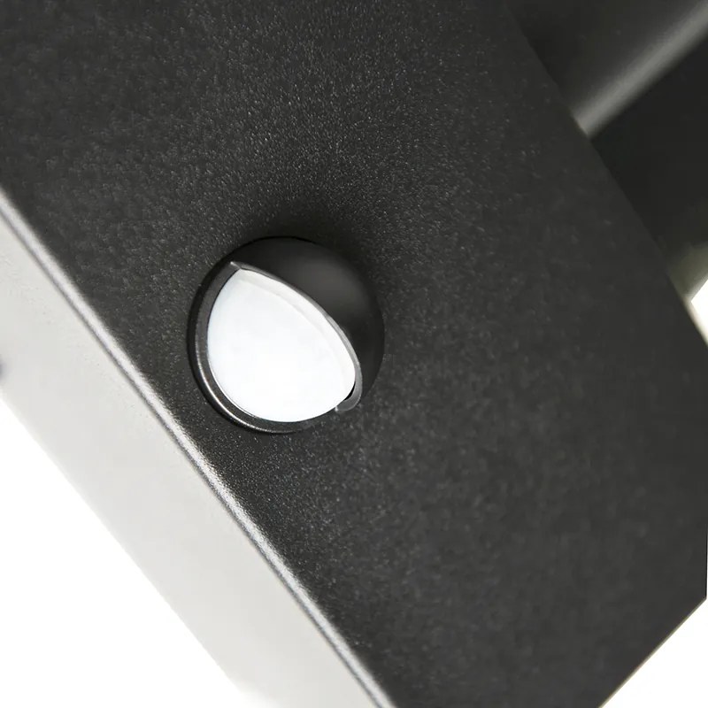 Kültéri fali lámpa fekete mozgásérzékelővel IP44 - Rotterdam