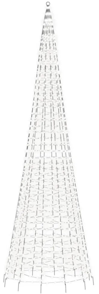 hideg fehér LED karácsonyfa zászlórúdra 1534 LED 500 cm