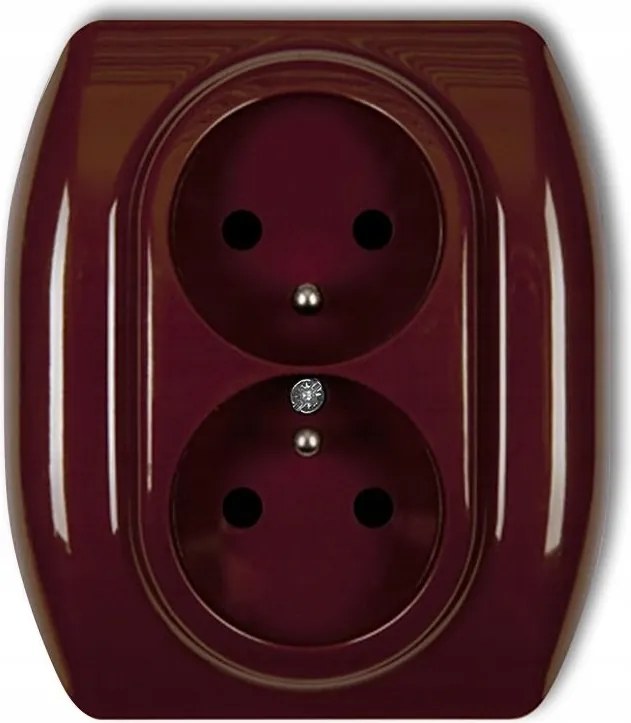 Dupla földelt aljzat barna kerettel tűvel 4GP-2Z Trend Karlik