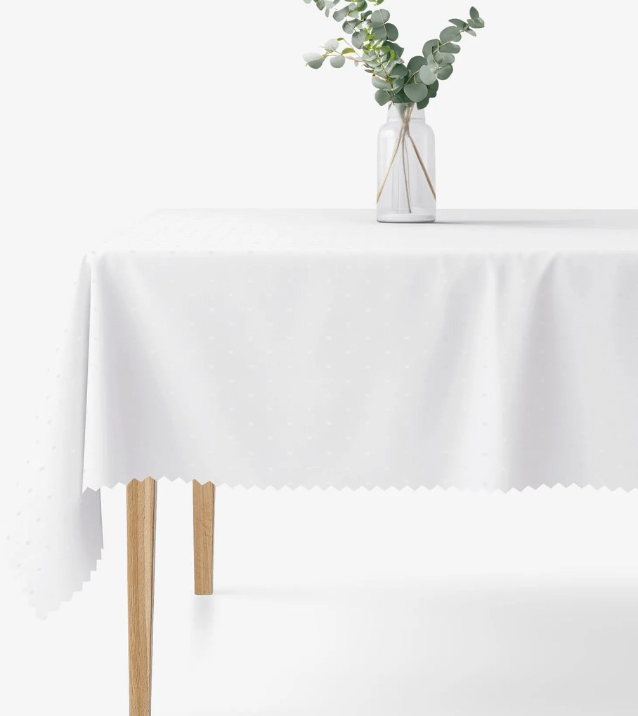 Goldea ünnepi szögletes teflon terítő - fehér alapon fényes négyzetek 100 x 100 cm