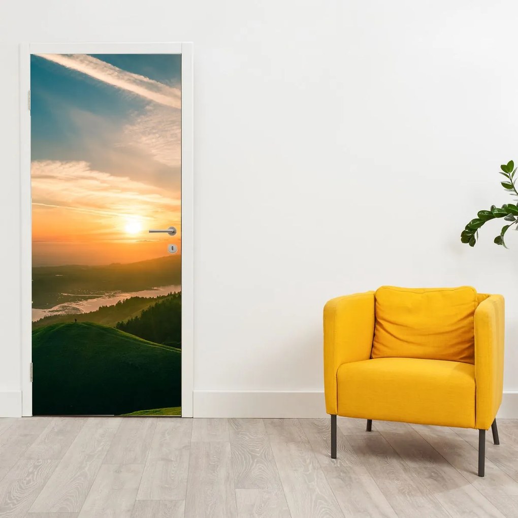 Fotótapéta ajtóra - Napkelte a tenger felett (95x205cm)