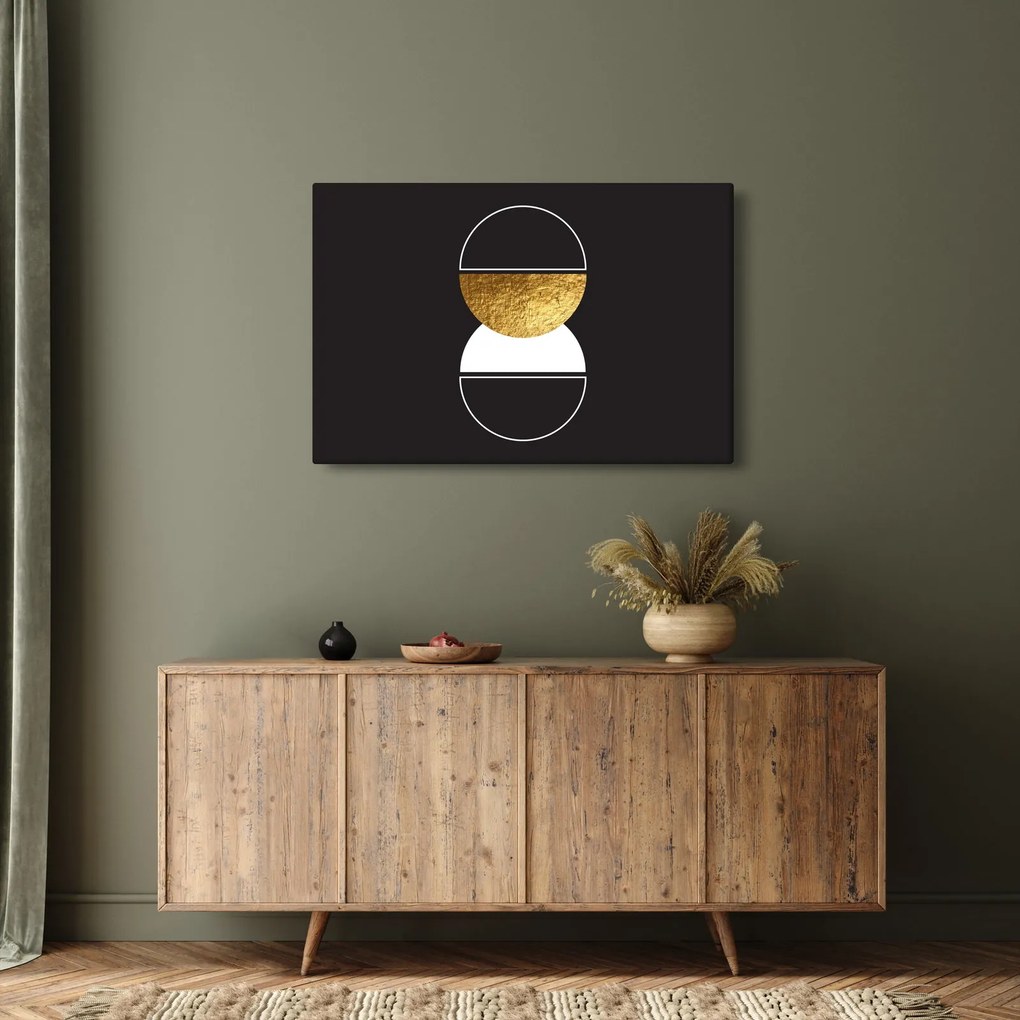 Kép - Absztrakció arany és fekete N⁰2 (90x60 cm)