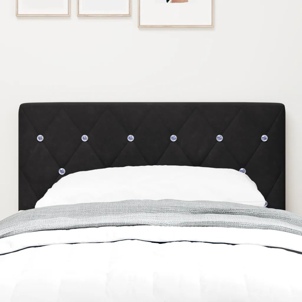 LED fejvég kristálygombos tűzéssel fekete 80 cm bársony