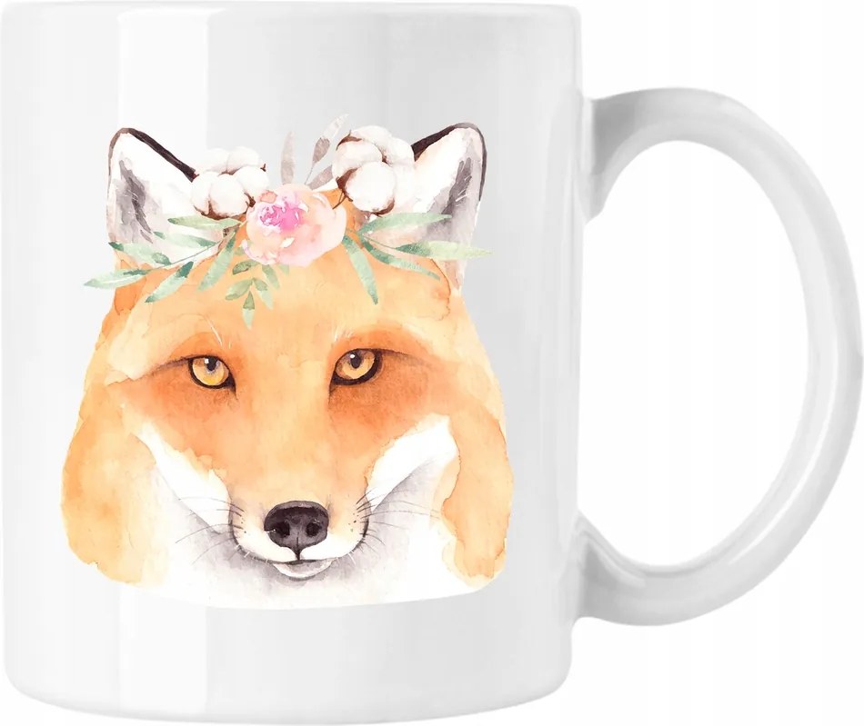 Bögre Róka Virágok Kedves 1 Fehér 330ml