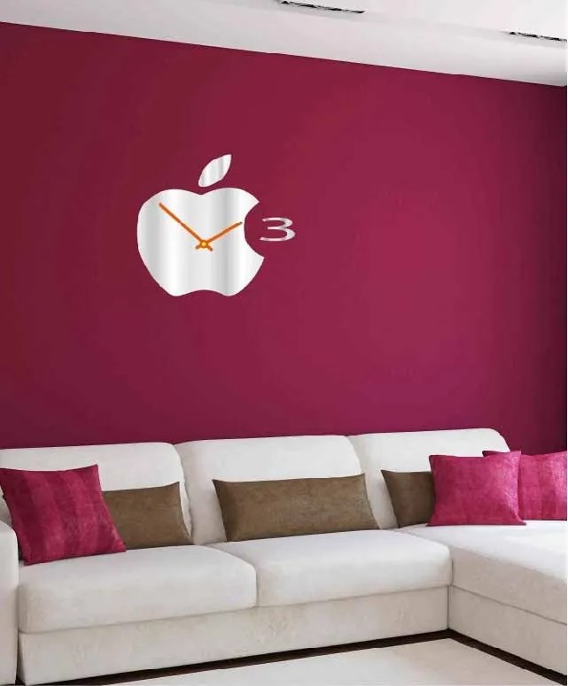 Fali óra műanyagból a konyhában APPLE, 35x35 cm