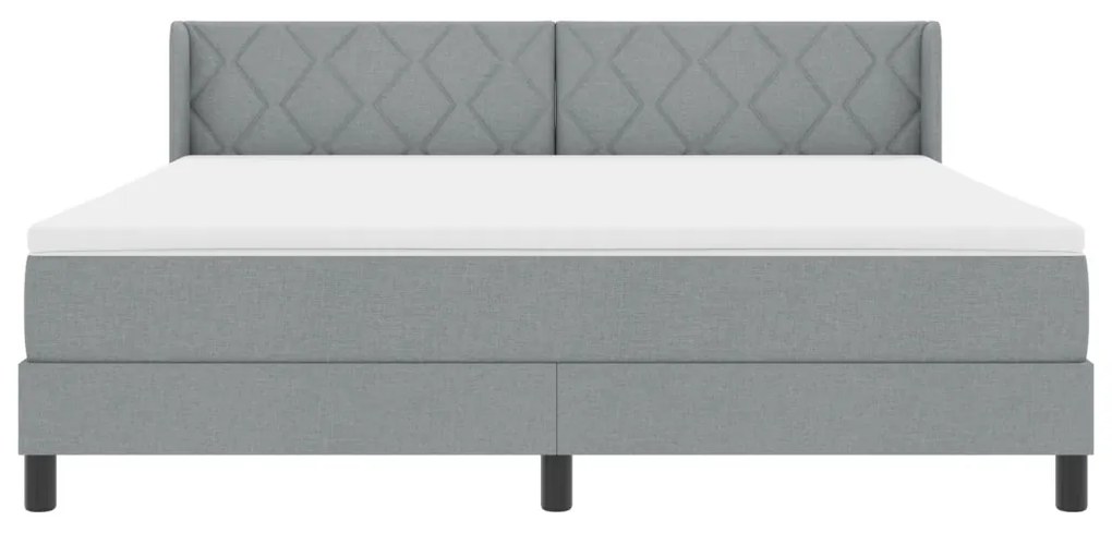 Boxspring Ágy matrac kényelmes, világosszürke színben, 180 x 200 cm-es szövet