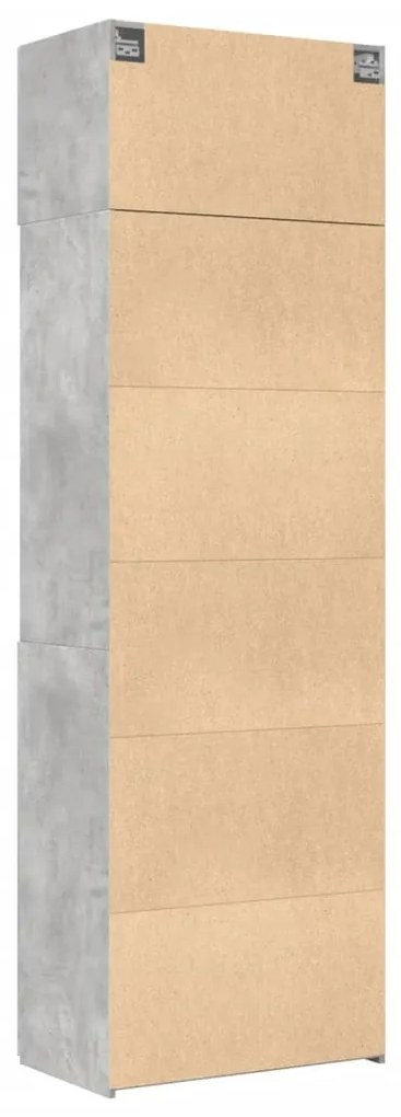 betonszürke szerelt fa tárolószekrény 70 x 42,5 x 225 cm